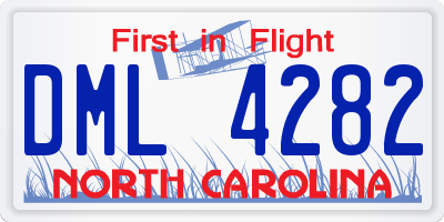 NC license plate DML4282