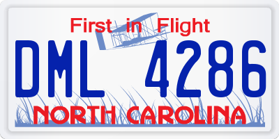 NC license plate DML4286