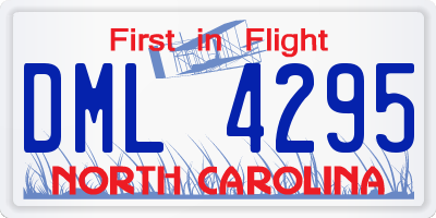 NC license plate DML4295