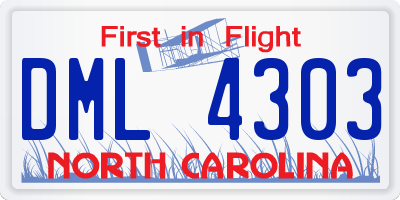 NC license plate DML4303