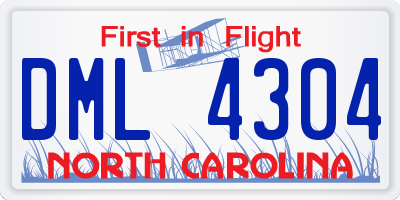 NC license plate DML4304