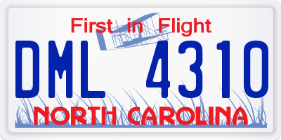 NC license plate DML4310