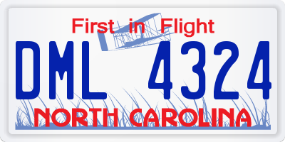 NC license plate DML4324