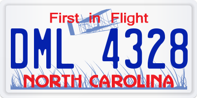 NC license plate DML4328