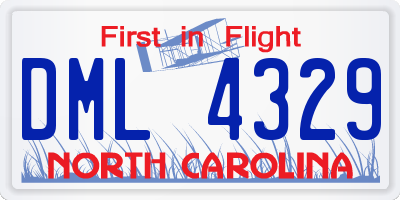 NC license plate DML4329