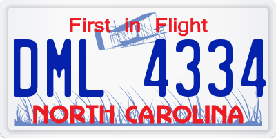 NC license plate DML4334