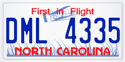 NC license plate DML4335