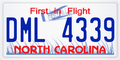 NC license plate DML4339