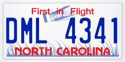NC license plate DML4341