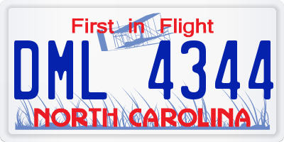 NC license plate DML4344
