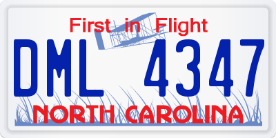 NC license plate DML4347
