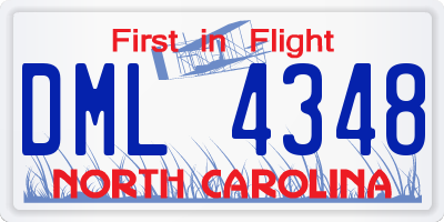 NC license plate DML4348