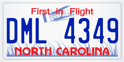NC license plate DML4349