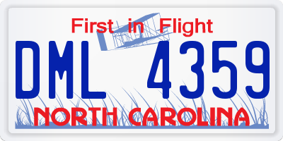 NC license plate DML4359