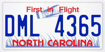 NC license plate DML4365