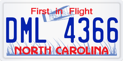 NC license plate DML4366
