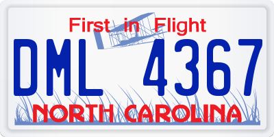 NC license plate DML4367