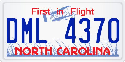 NC license plate DML4370