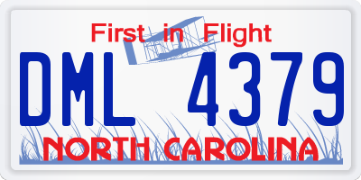 NC license plate DML4379