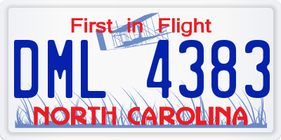 NC license plate DML4383