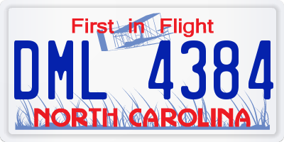 NC license plate DML4384