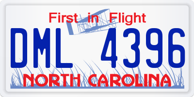 NC license plate DML4396