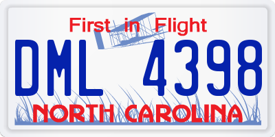 NC license plate DML4398