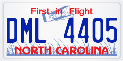 NC license plate DML4405