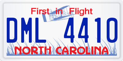 NC license plate DML4410