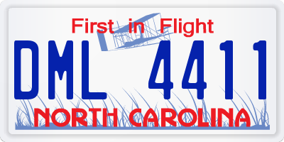NC license plate DML4411