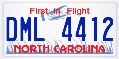 NC license plate DML4412