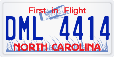 NC license plate DML4414