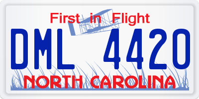 NC license plate DML4420