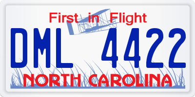NC license plate DML4422