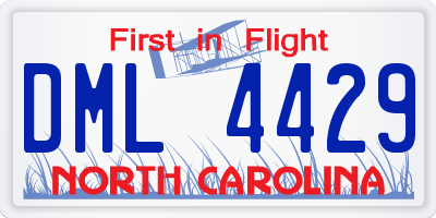 NC license plate DML4429