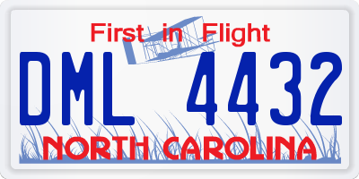NC license plate DML4432