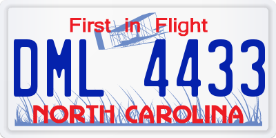 NC license plate DML4433