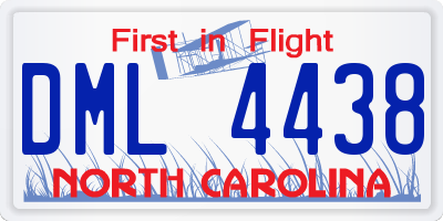 NC license plate DML4438