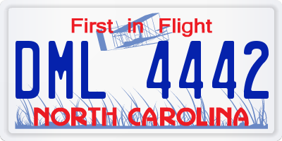 NC license plate DML4442