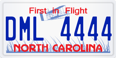 NC license plate DML4444