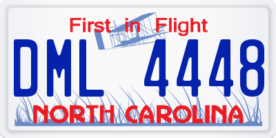 NC license plate DML4448