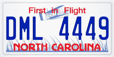 NC license plate DML4449