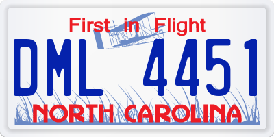 NC license plate DML4451