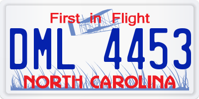 NC license plate DML4453