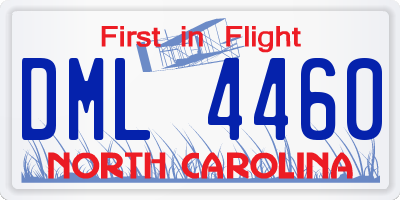 NC license plate DML4460