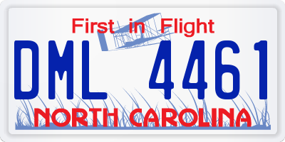 NC license plate DML4461
