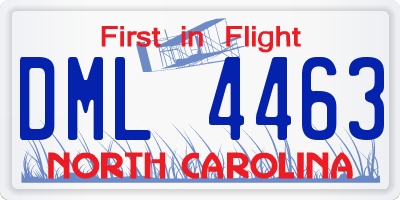 NC license plate DML4463