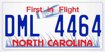 NC license plate DML4464