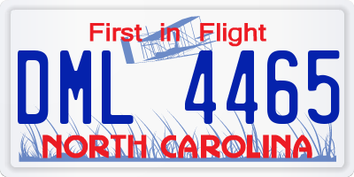 NC license plate DML4465