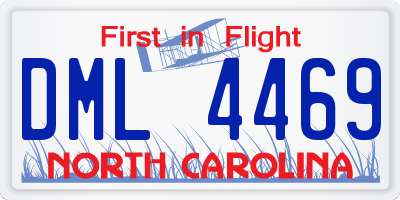 NC license plate DML4469